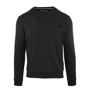 Aquascutum Mens Embroidered Logo Cotton Sweatshirt / Black